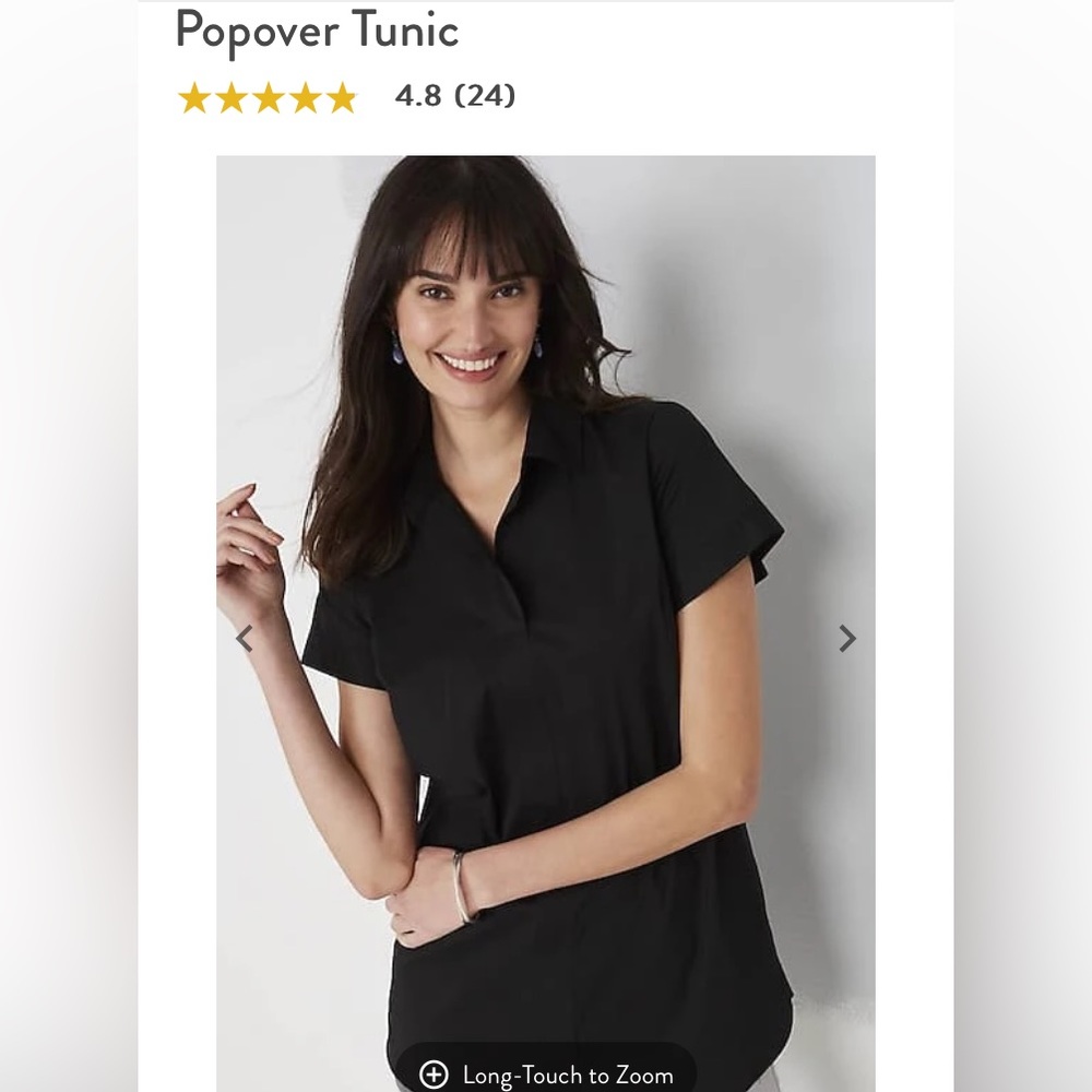 2023 J.JILL Popover Tunic in Black (M)